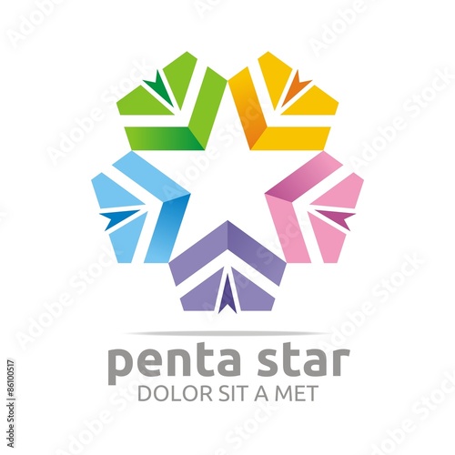 Logo Penta House Star Arrow Design Icon Symbol