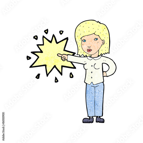 cartoon woman accusing