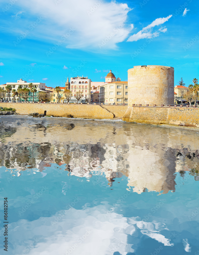 reflection in Alghero coastline