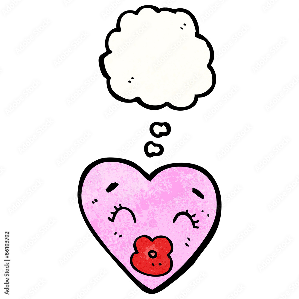 cartoon love heart with thought bubble cartoon love heart with thought bubble