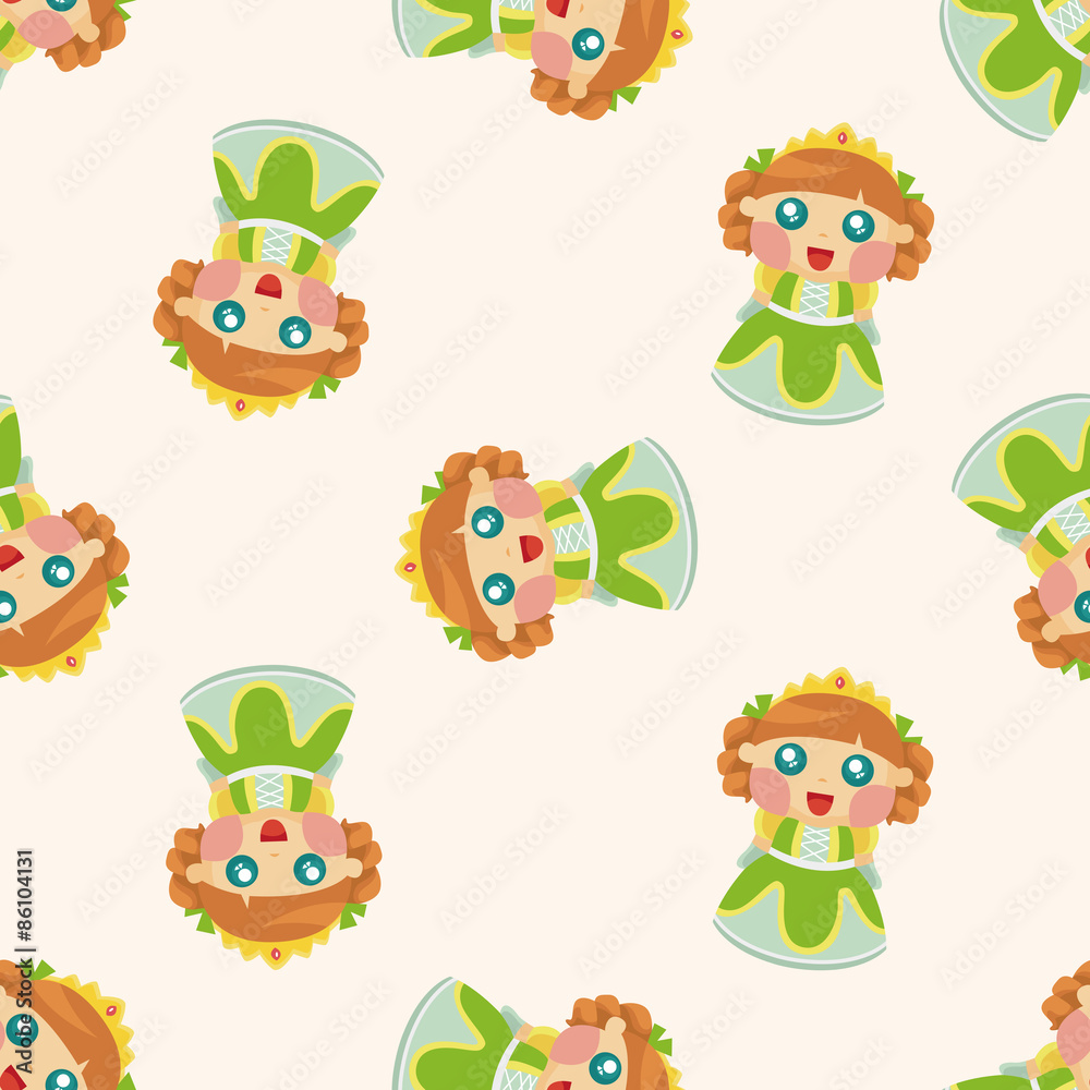 Naklejka premium Royal theme princess ,seamless pattern