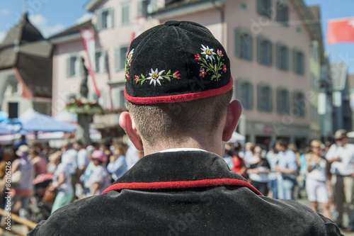 Jugendlicher in Sennentracht, in Sarnen, Obwalden, Schweiz photo