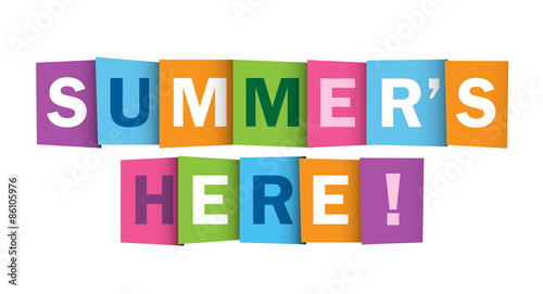 "SUMMER’S HERE" Overlapping Letters Vector Icon