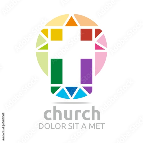 Logo Chruch Croos Christian Icon Symbol Abstract