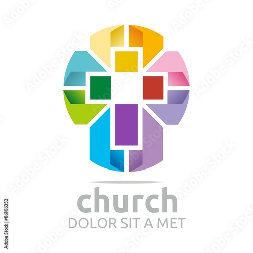 Logo Chruch Croos Christian Icon Symbol Abstract