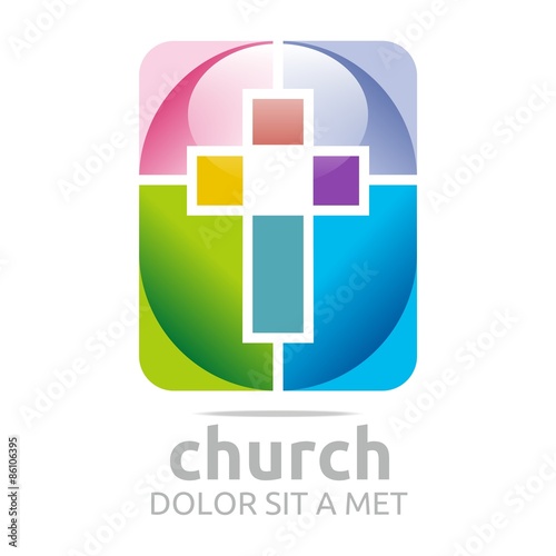 Logo Chruch Croos Christian Icon Symbol Abstract