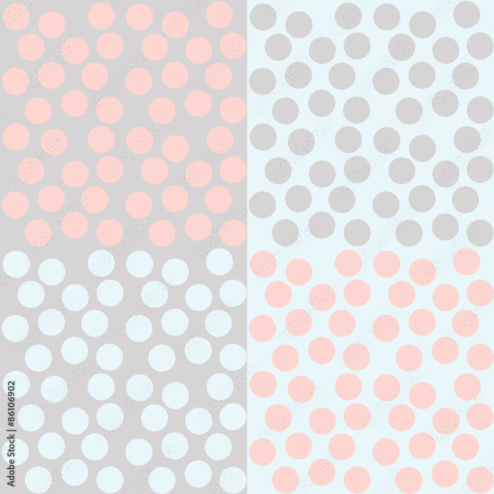 set of four polka dots vector patterns