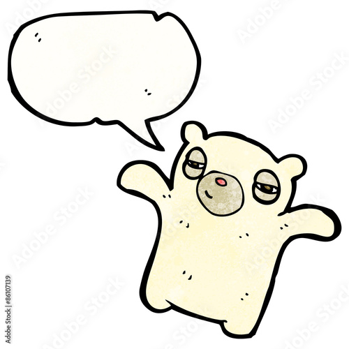 cartoon tired polar bear