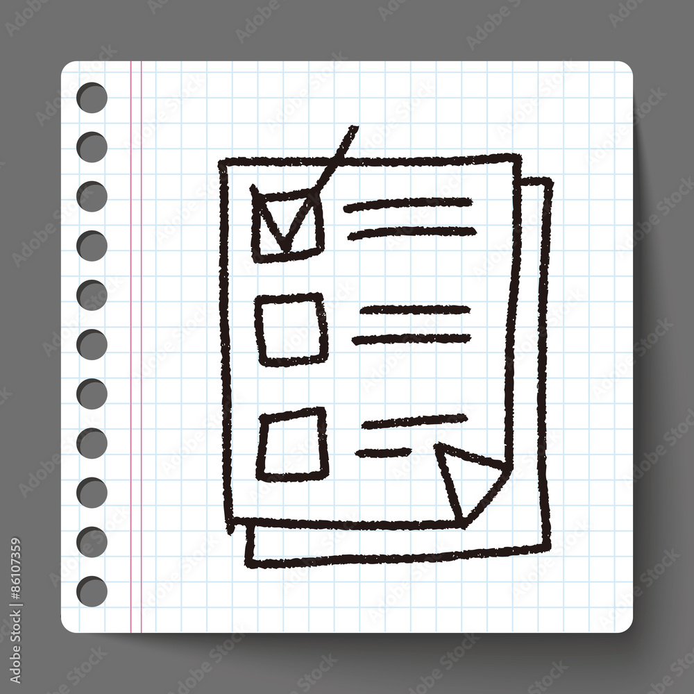 paper checking list doodle drawing paper checking list doodle drawing