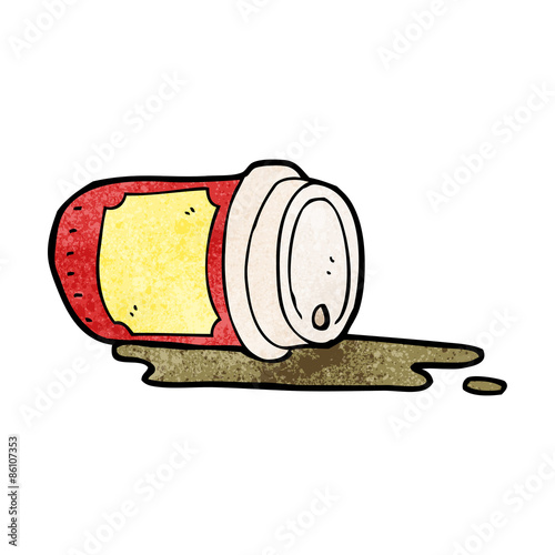 spilled coffee cup cartoon