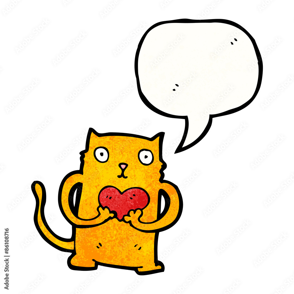 cartoon cat with love heart cartoon cat with love heart