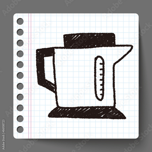 kitchenware hot water bottle doodle drawing