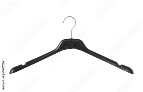 Plastic clothes hanger (with clipping path) isolated on white