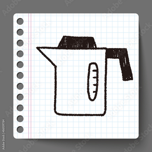 kitchenware hot water bottle doodle drawing