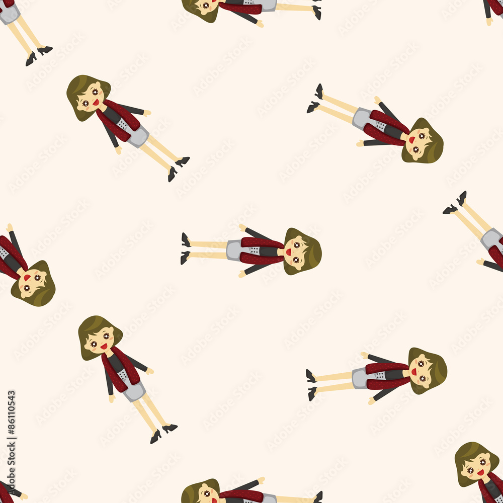 lady girl cartoon ,seamless pattern lady girl cartoon ,seamless pattern