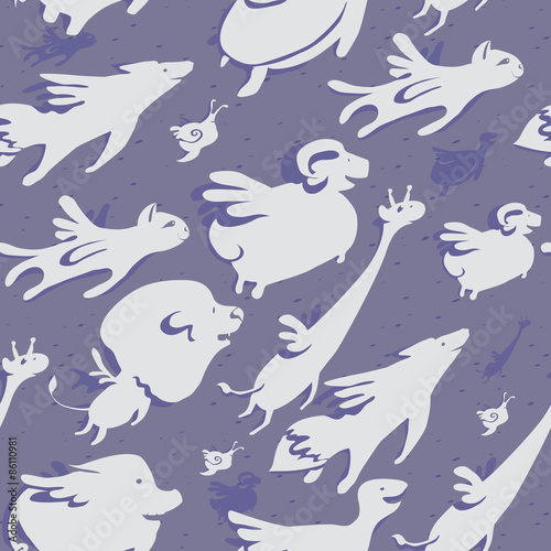 Flying animals  made as a seamless pattern.