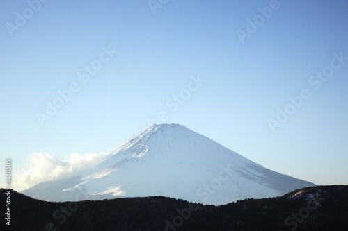 fuji mountain and blue sky.