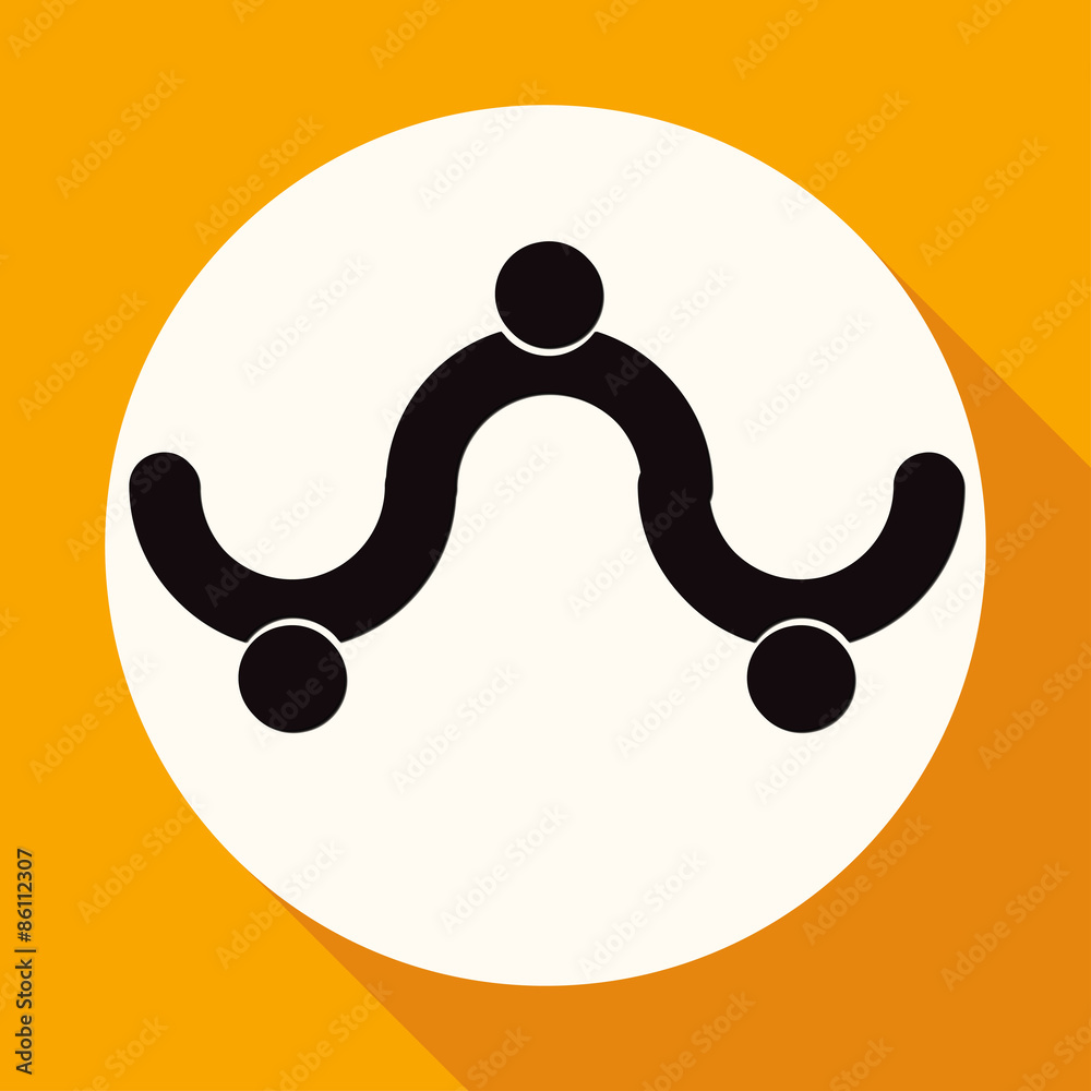 Hands Deal Design Icon on white circle with a long shadow Hands Deal Design Icon on white circle with a long shadow