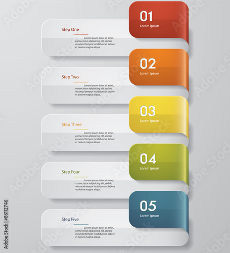 Design clean number banners template. Vector.