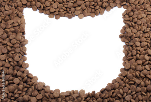 Frame cat of pet food for background use