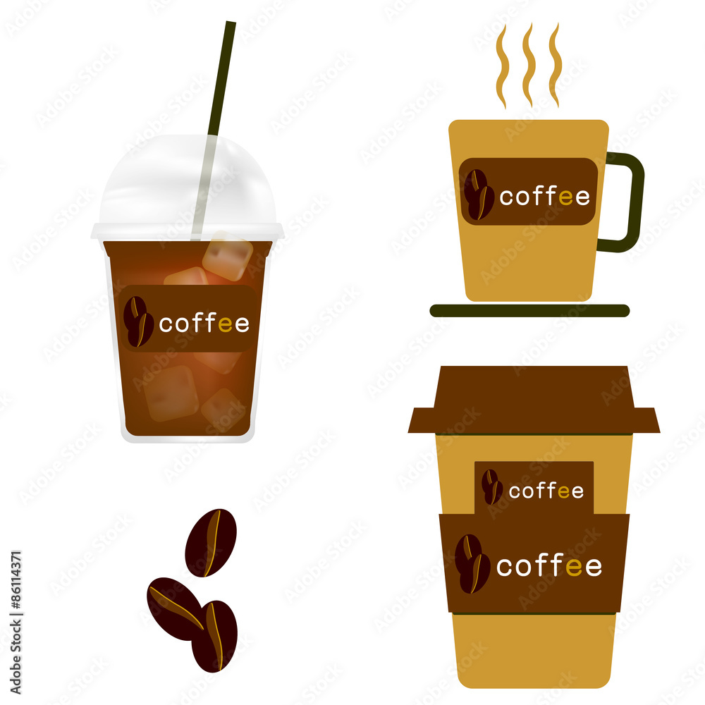 コーヒー 珈琲 カフェ 豆 コーヒー豆 アイス ホット Stock イラスト Adobe Stock