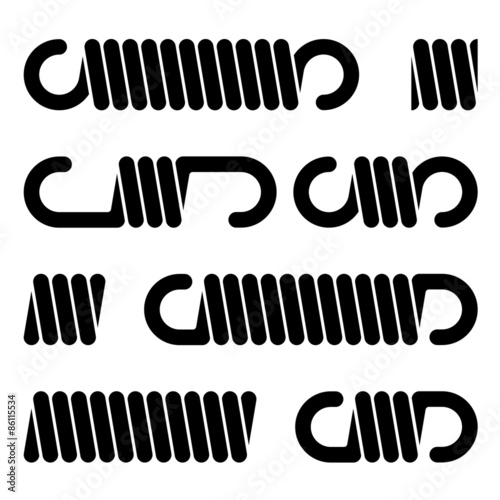 vector tension spring black symbols