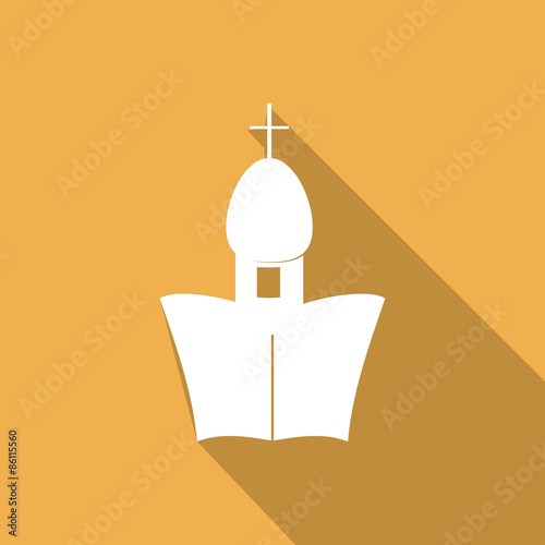 Orthodox Cathedral Church with a long shadow