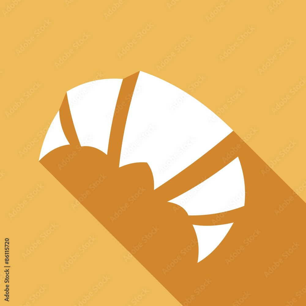 bread croissant Icon with a long shadow bread croissant Icon with a long shadow