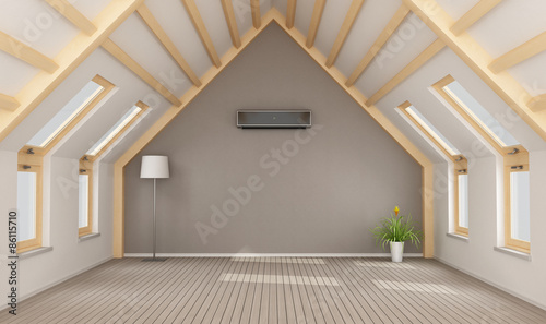 Modern attic without furniture photo