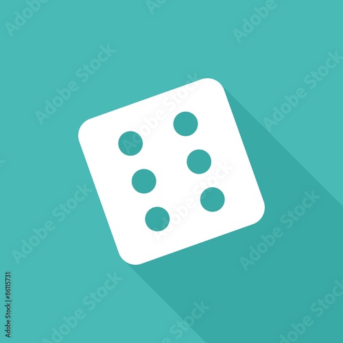 dice icon with a long shadow