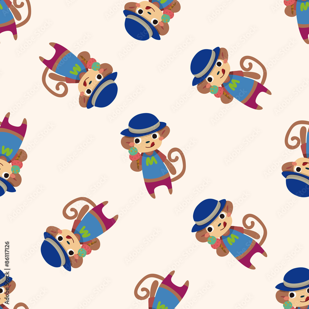 summer animal monkey icon 10,seamless pattern summer animal monkey icon 10,seamless pattern