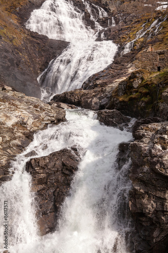 Kjosfossen Waterfall  Aurland  Norway