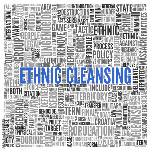 Obraz na plátně ETHNIC CLEANSING Concept Word Tag Cloud Design
