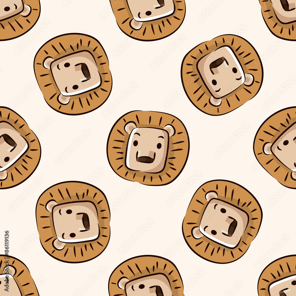 Obraz premium Animal lion icon, 10,seamless pattern