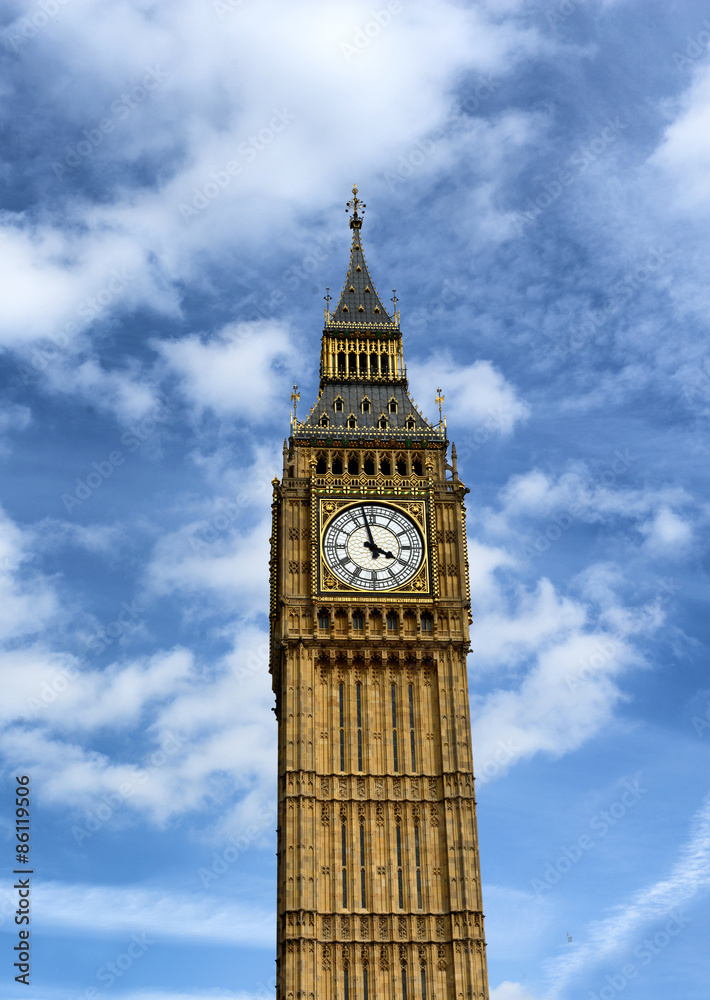 Big Ben clock tower at Westminster, London