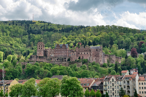 Heidelberg Castle in Wooded Hills Overlooking Town