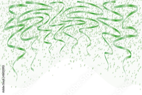 falling green confetti