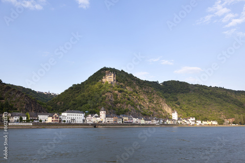 sankt goarshausen with castle along the river Rhine