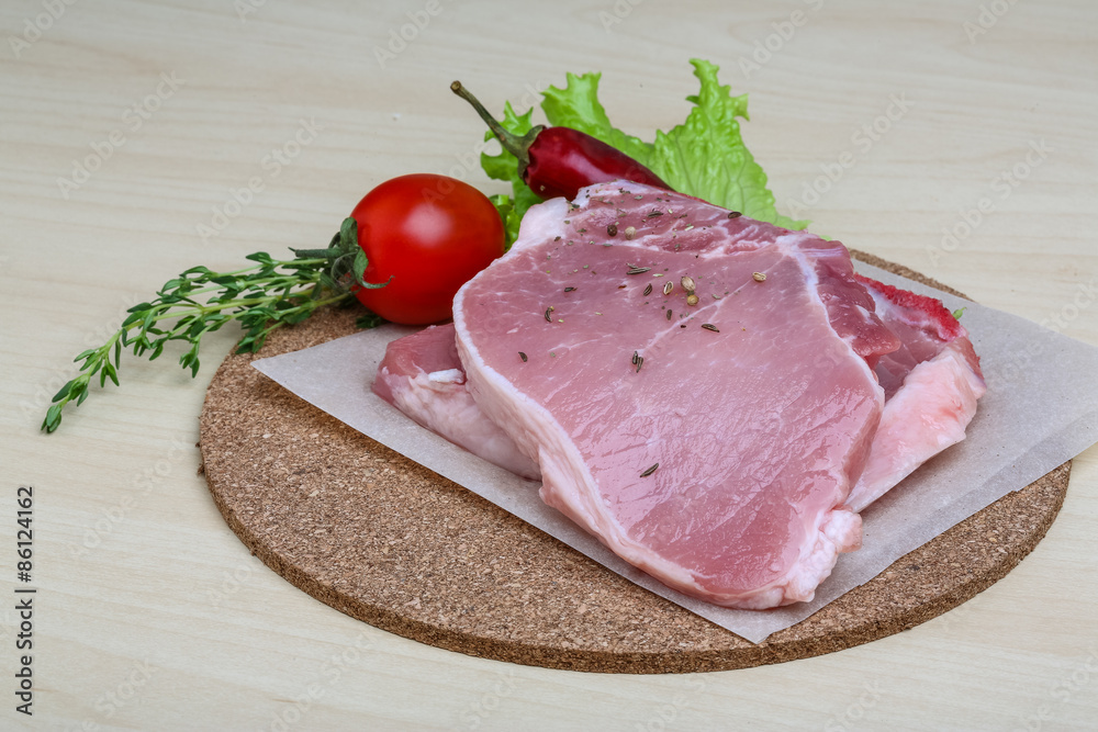 Raw pork steak Raw pork steak