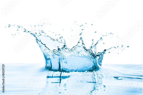 water splash with a crown shape, isolated on white background