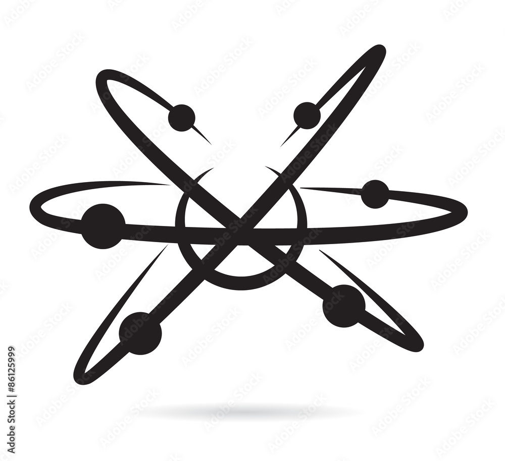 black atom or molecule icon sign vector black atom or molecule icon sign vector