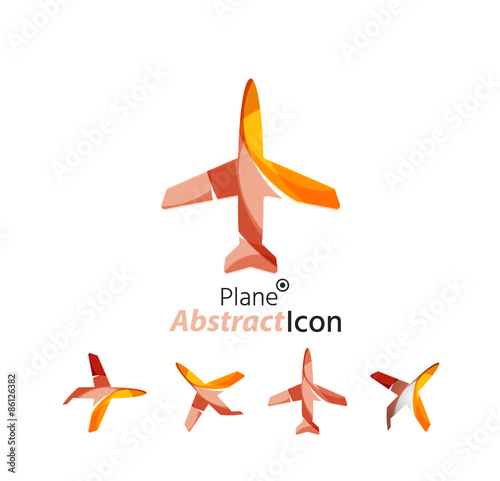 Abstract geometric business corporate emblem - airplane