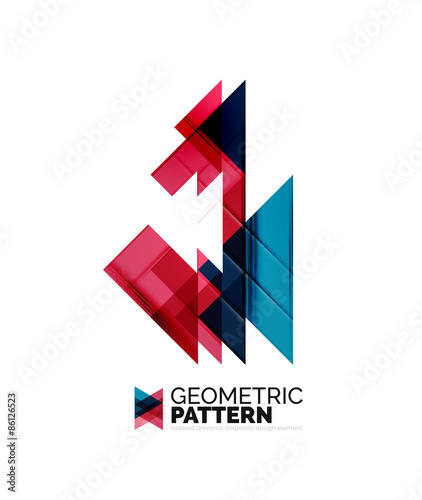 Wallpaper Mural Geometric triangle mosaic pattern element isolated on white Torontodigital.ca