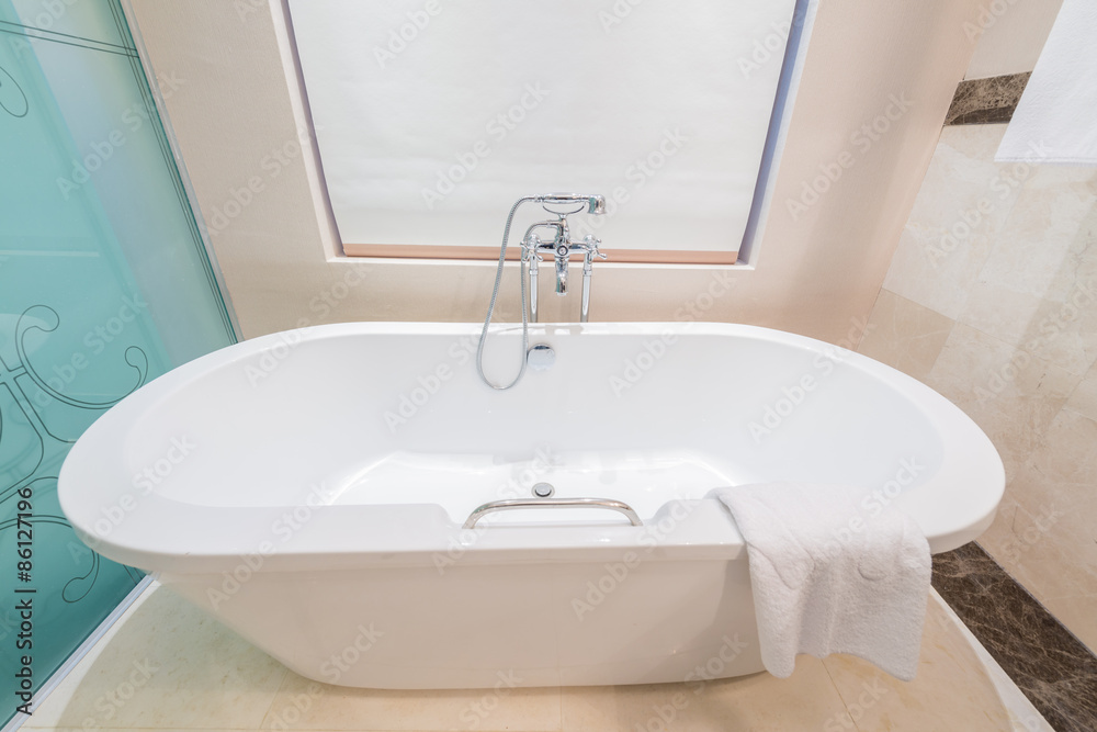 Modern bathroom interior with bathtub Modern bathroom interior with bathtub