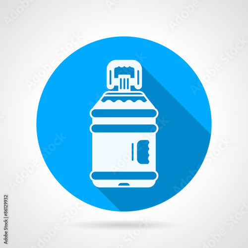Bottle of water blue round vector icon