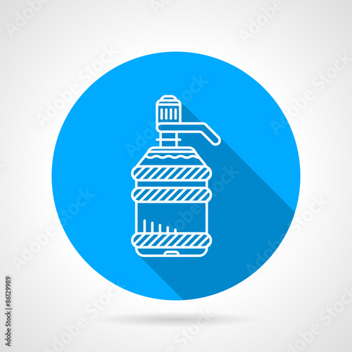 Water cooler bottle blue round vector icon