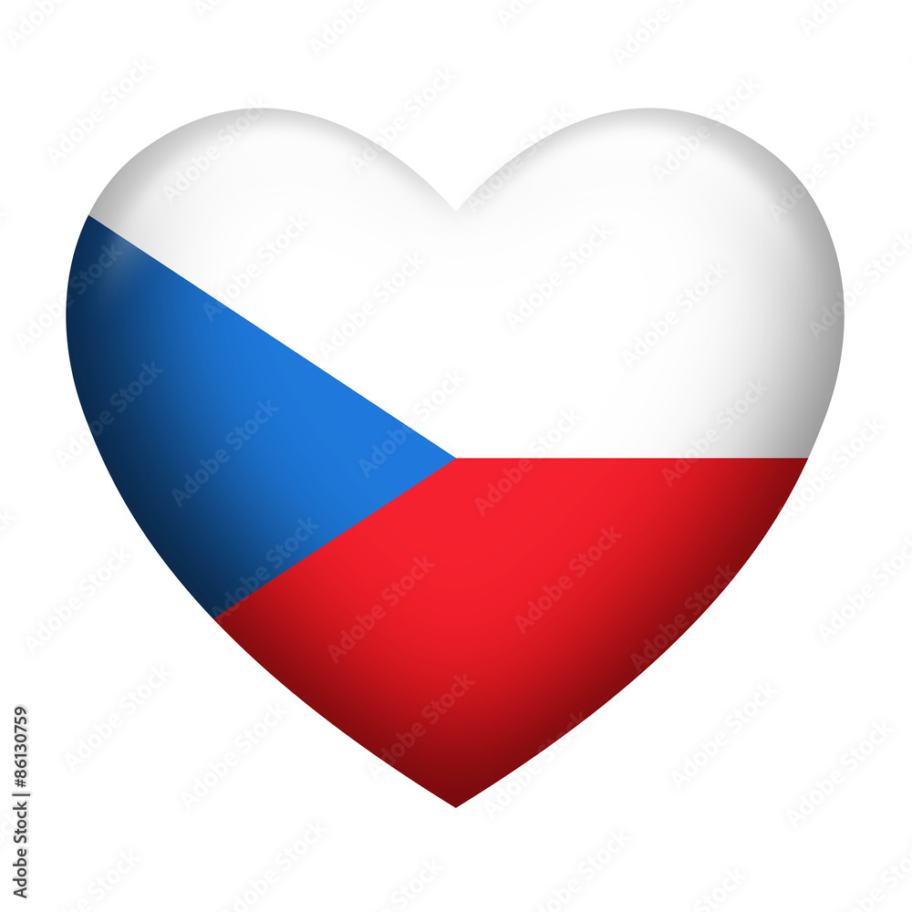 Czech Republic Insignia Heart Shape Czech Republic Insignia Heart Shape