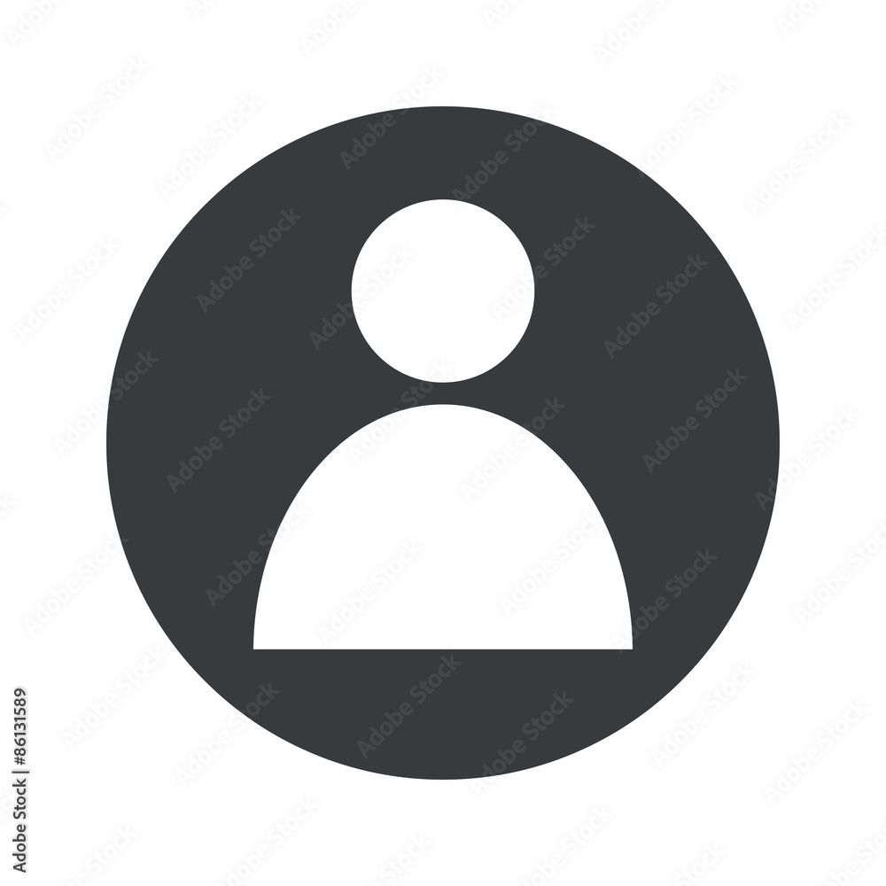 Monochrome round user icon - obrazy, fototapety, plakaty 
