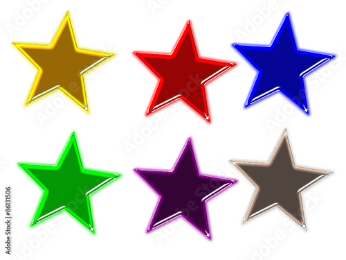 Colorful star buttons