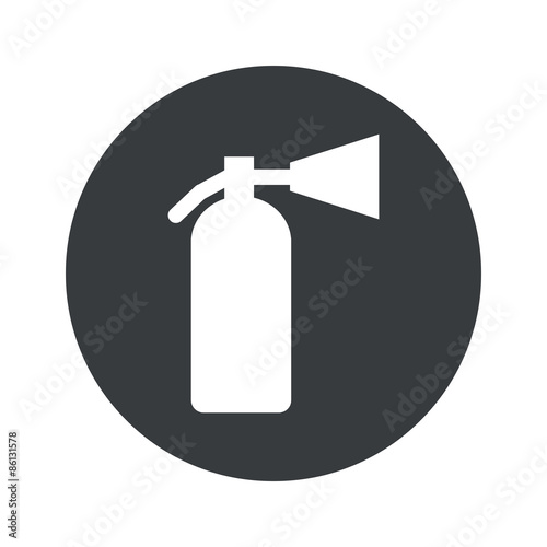 Monochrome round fire extinguisher icon